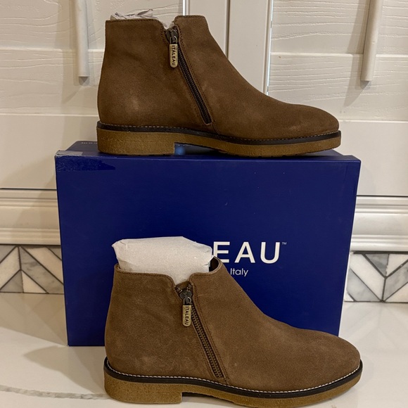 Elegant Brown Suede Ankle Boots- Weatherproof